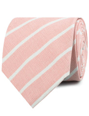 Santorini Pink Blush Striped Linen Neckties