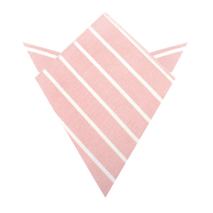 Santorini Pink Blush Striped Linen Pocket Square