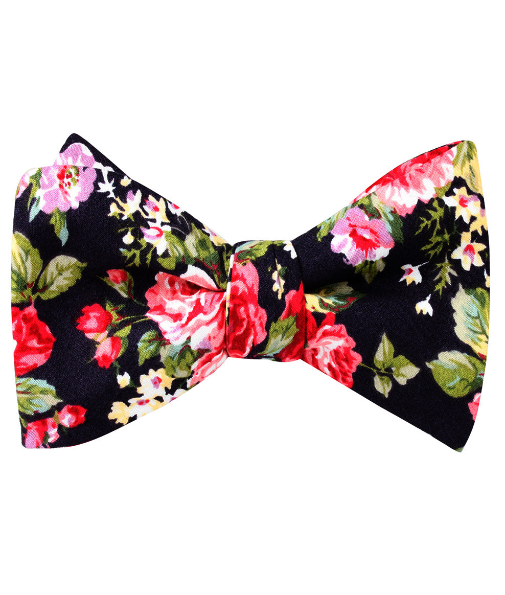 Santorini Pink Roses Self Tie Bow Tie