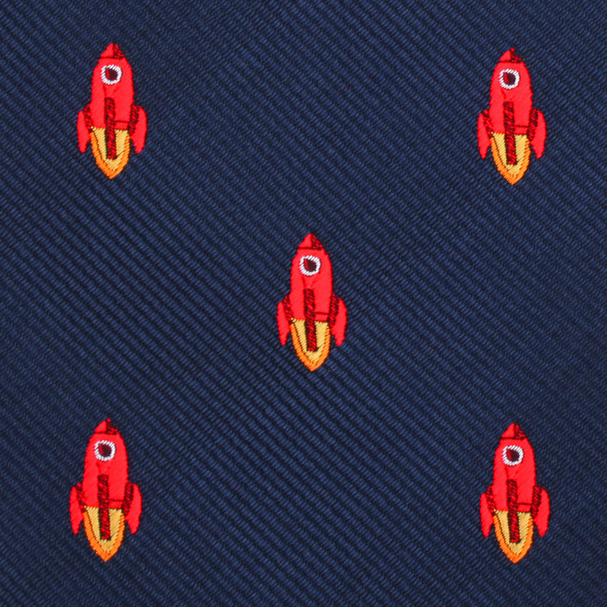 Saturn Red Rocket Pocket Square Fabric
