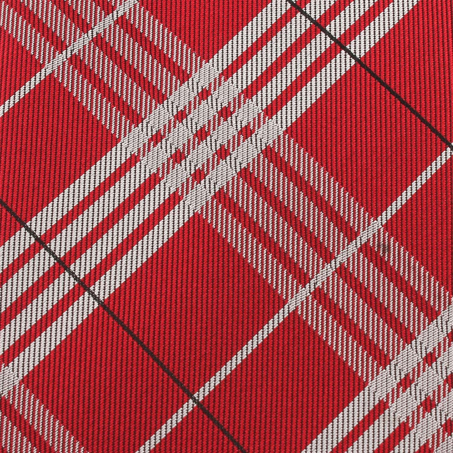 Scarlet Maroon with White Stripes Fabric Pocket Square X269