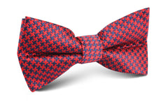 Scarlet Red Houndstooth Bow Tie