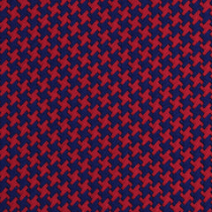 Scarlet Red Houndstooth Fabric Pocket Square