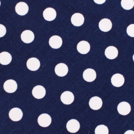 Navy Blue with White Large Polka Dots Cotton Pocket Square