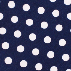 Navy Blue with White Large Polka Dots Cotton Pocket Square