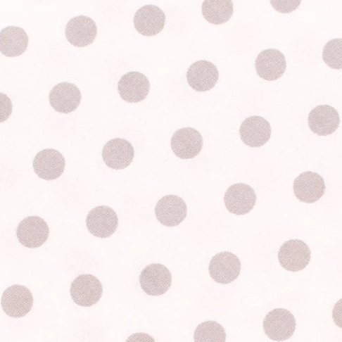 White Cotton with Grey Polka Dots Pocket Square
