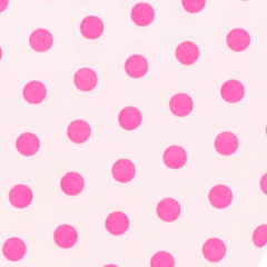 White Cotton with Large Hot Pink Polka Dots Pocket Square
