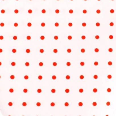 White Cotton with Red Mini Polka Dots Pocket Square
