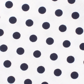 White Cotton with Large Dark Navy Blue Polka Dots Pocket Square