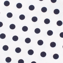 White Cotton with Large Midnight Black Polka Dots Pocket Square