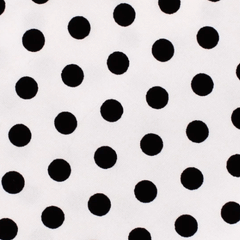 White Cotton with Large Black Polka Dots Pocket Square