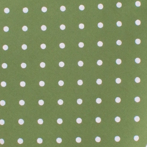 Olive Green Cotton with Mini White Polka Dots Pocket Square