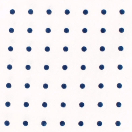 White Cotton with Navy Blue Mini Polka Dots Pocket Square