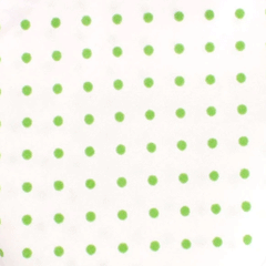 White Cotton with Green Mini Polka Dots Pocket Square