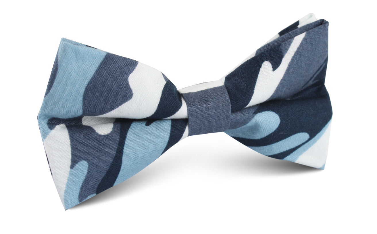Sea Blue Camo Bow Tie