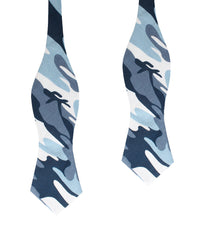 Sea Blue Camo Diamond Self Bow Tie