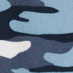 Sea Blue Camo Fabric Self Bowtie