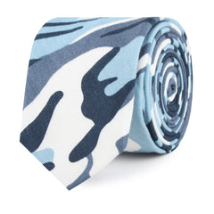 Sea Blue Camo Slim Tie