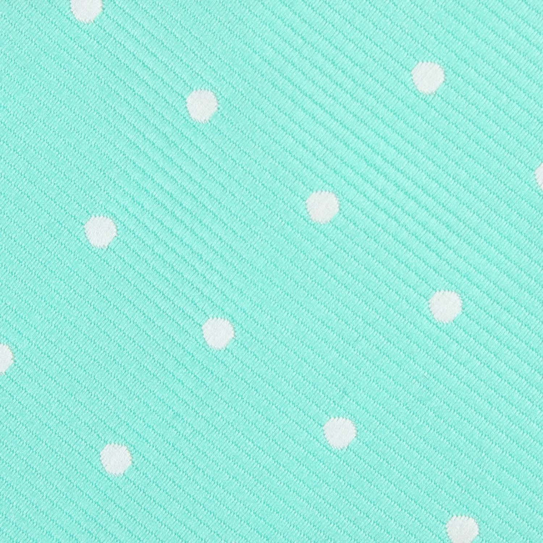 Seafoam Green with White Polka Dots Fabric Necktie M138