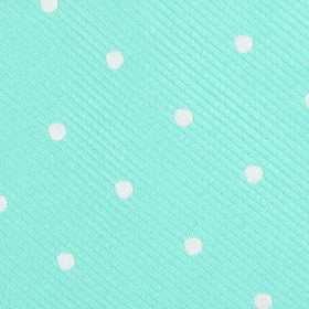 Seafoam Green with White Polka Dots Pocket Square