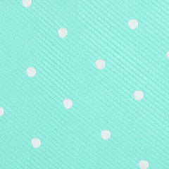 Seafoam Green with White Polka Dots Fabric Self Tie Diamond Tip Bow TieM138
