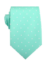 Seafoam Green with White Polka Dots Necktie