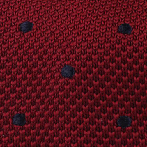 Connery Maroon Polkadot Knitted Tie Fabric