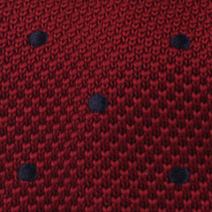 Connery Maroon Polkadot Knitted Tie Fabric