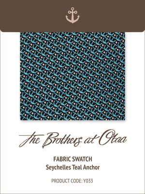 Fabric Swatch (Y033) - Seychelles Teal Anchor