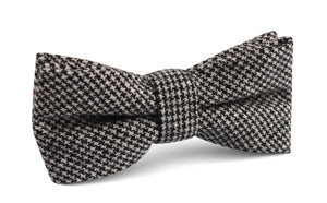 Sheepish Black Houndstooth Wool Bow Tie