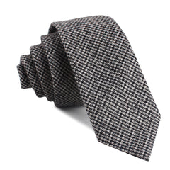 Sheepish Black Houndstooth Wool Skinny Tie