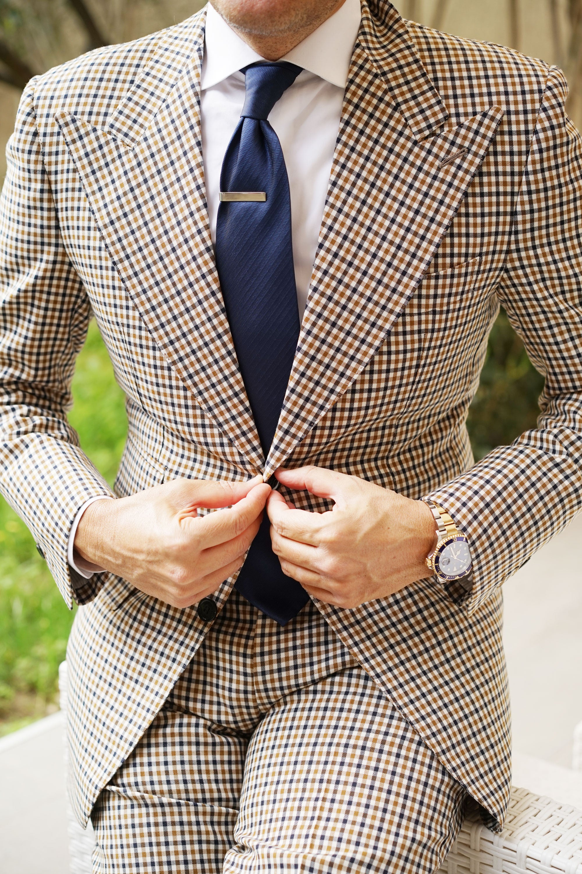 Silver Clasp Tie Bar Mens Classic Short Blank Square Tie Slide Bars