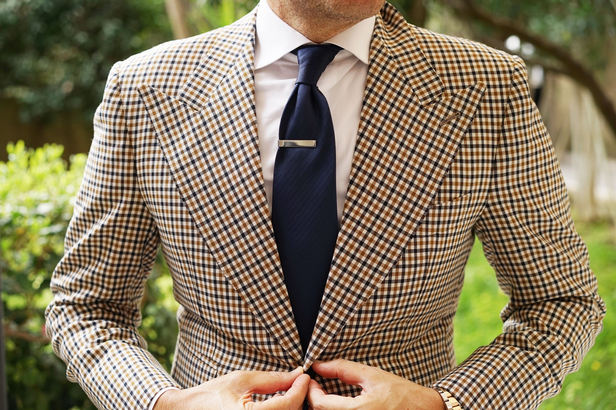 Silver Clasp Tie Bar Mens Classic Short Blank Square Tie Slide Bars