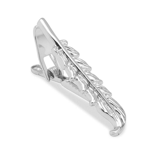 Silver Feather Quill Tie Bar