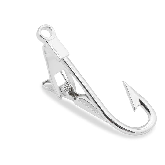 Silver Fishhook Tie Bar
