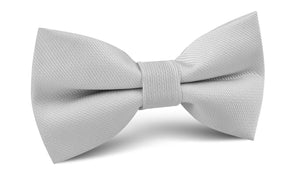 Silver Fog Weave Bow Tie