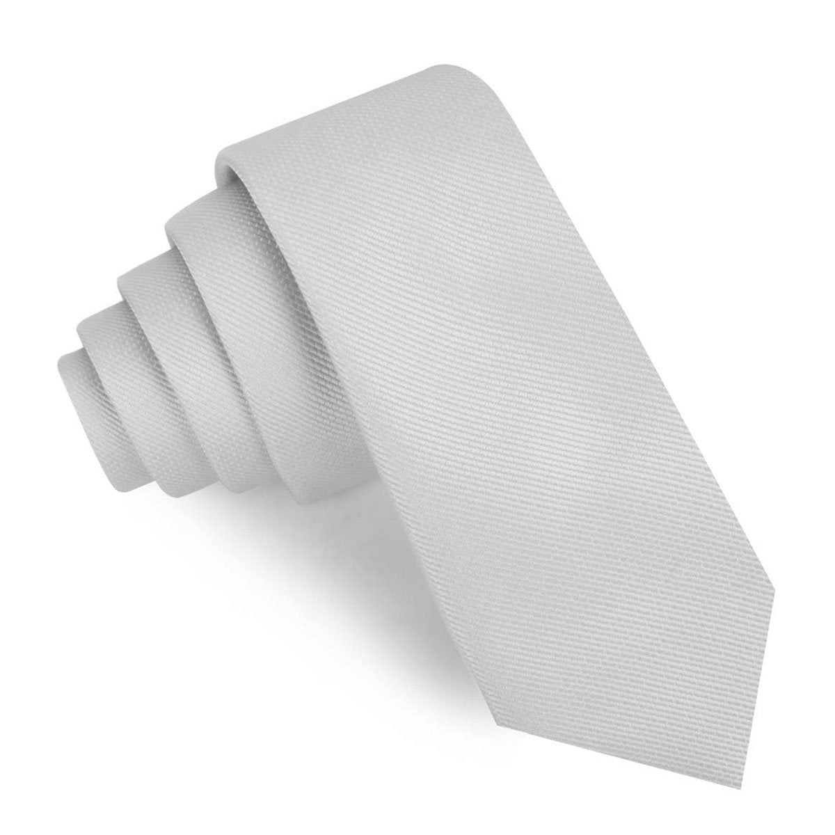 Silver Fog Weave Skinny Tie