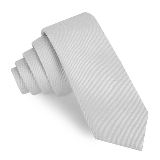 Silver Fog Weave Skinny Tie