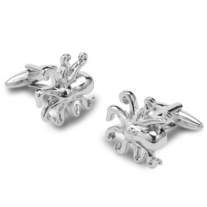 Silver Ghost Octopus Cufflinks
