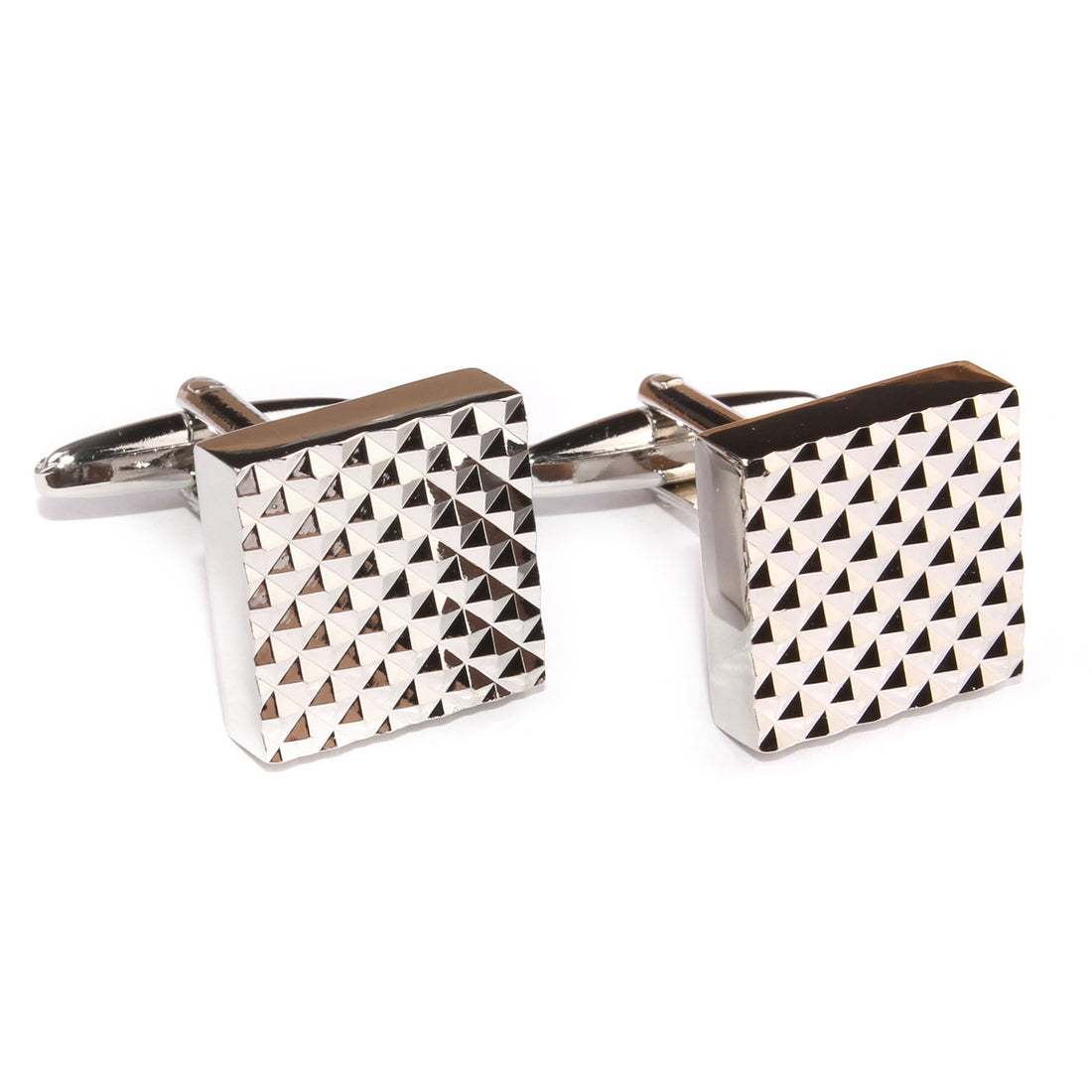 Silver Matrix Cufflinks Front OTAA