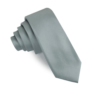 Silver Sage Satin Skinny Tie