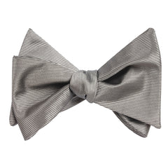 Silver Self Tie Bow Tie Self tied knot by OTAA