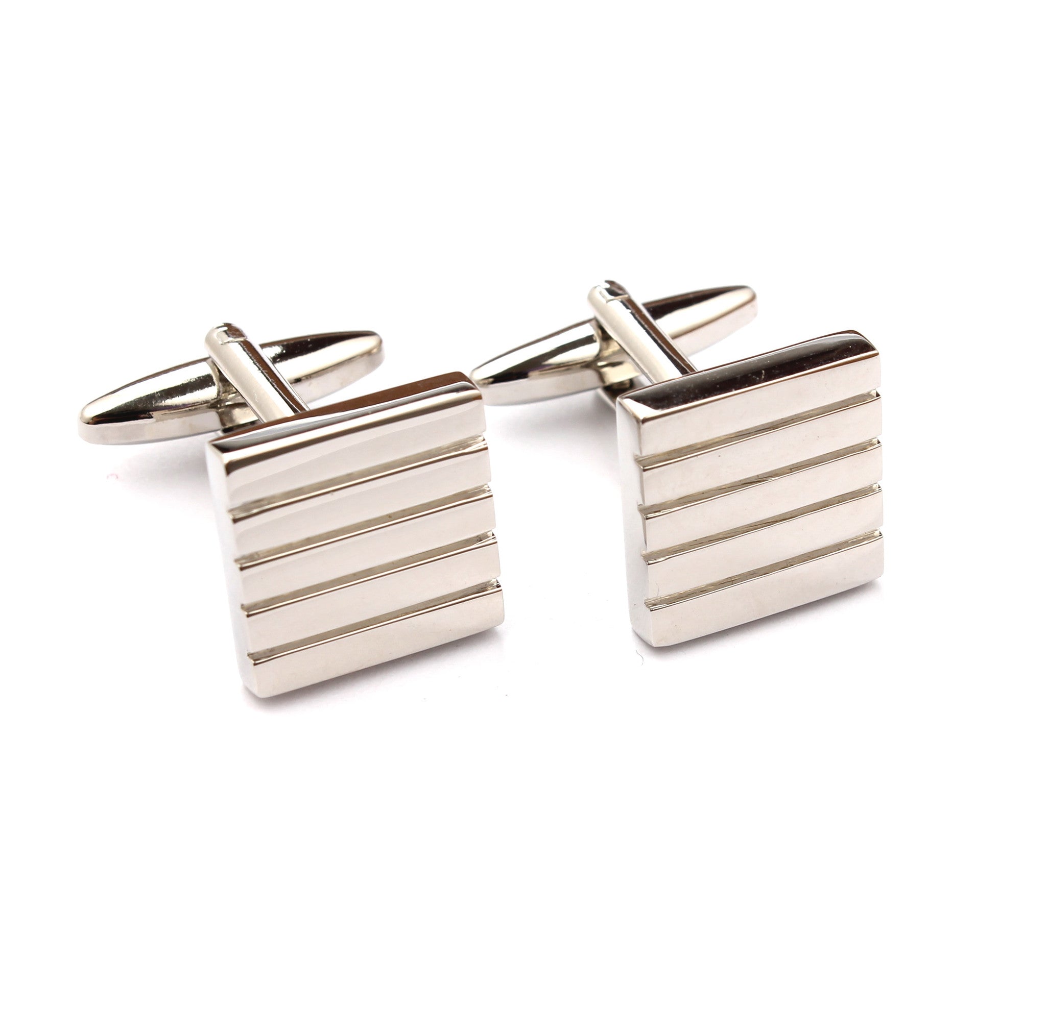 Silver Square Cufflinks Double Front OTAA