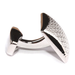 Silver Square Dotted Textured Cufflinks Side OTAA 
