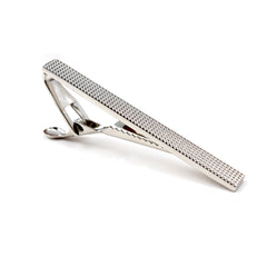 Silver Studded Tie Bar Front View
