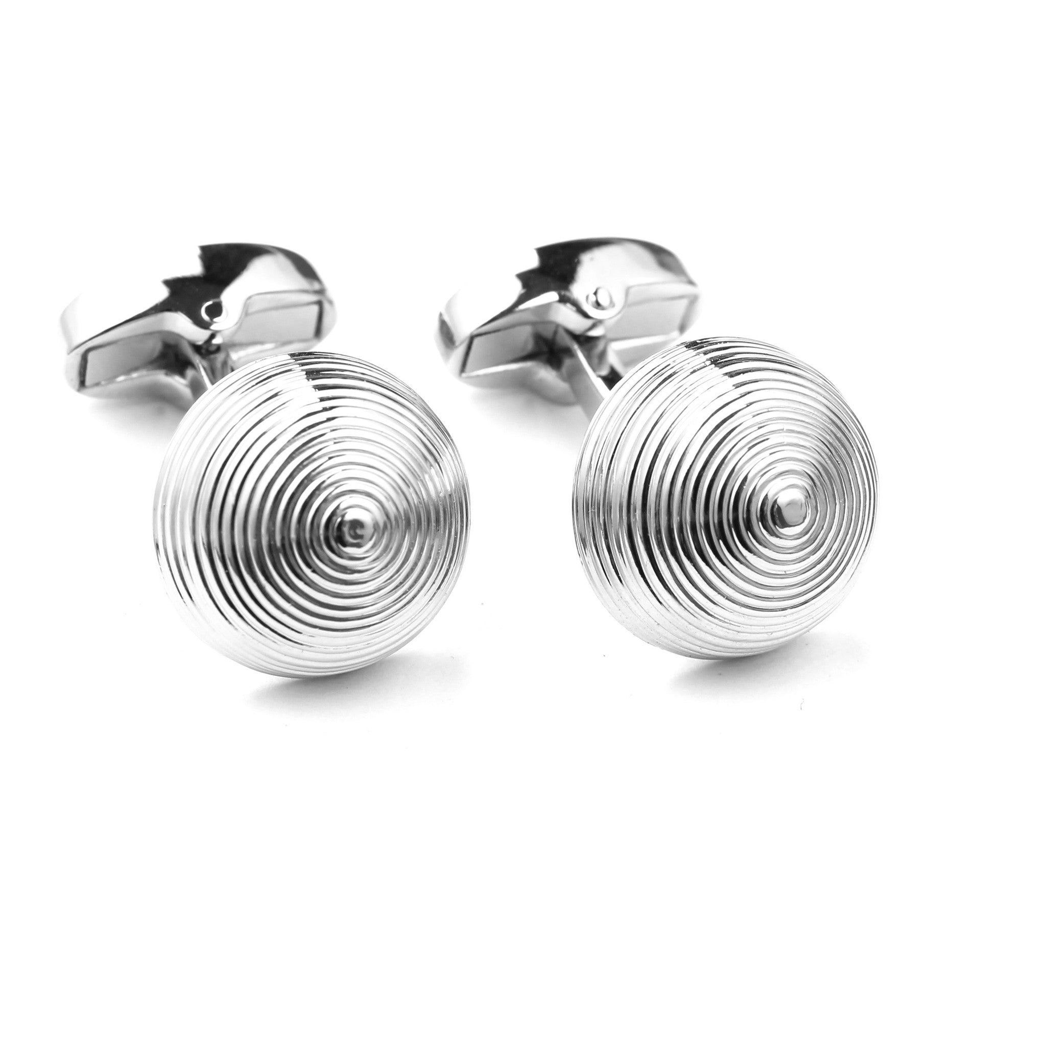 Silver etched Cufflinks Front OTAA