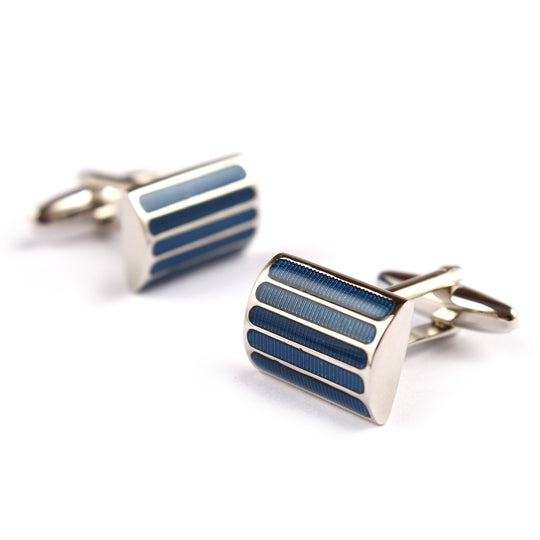Silver with Harvard Blue Cufflinks