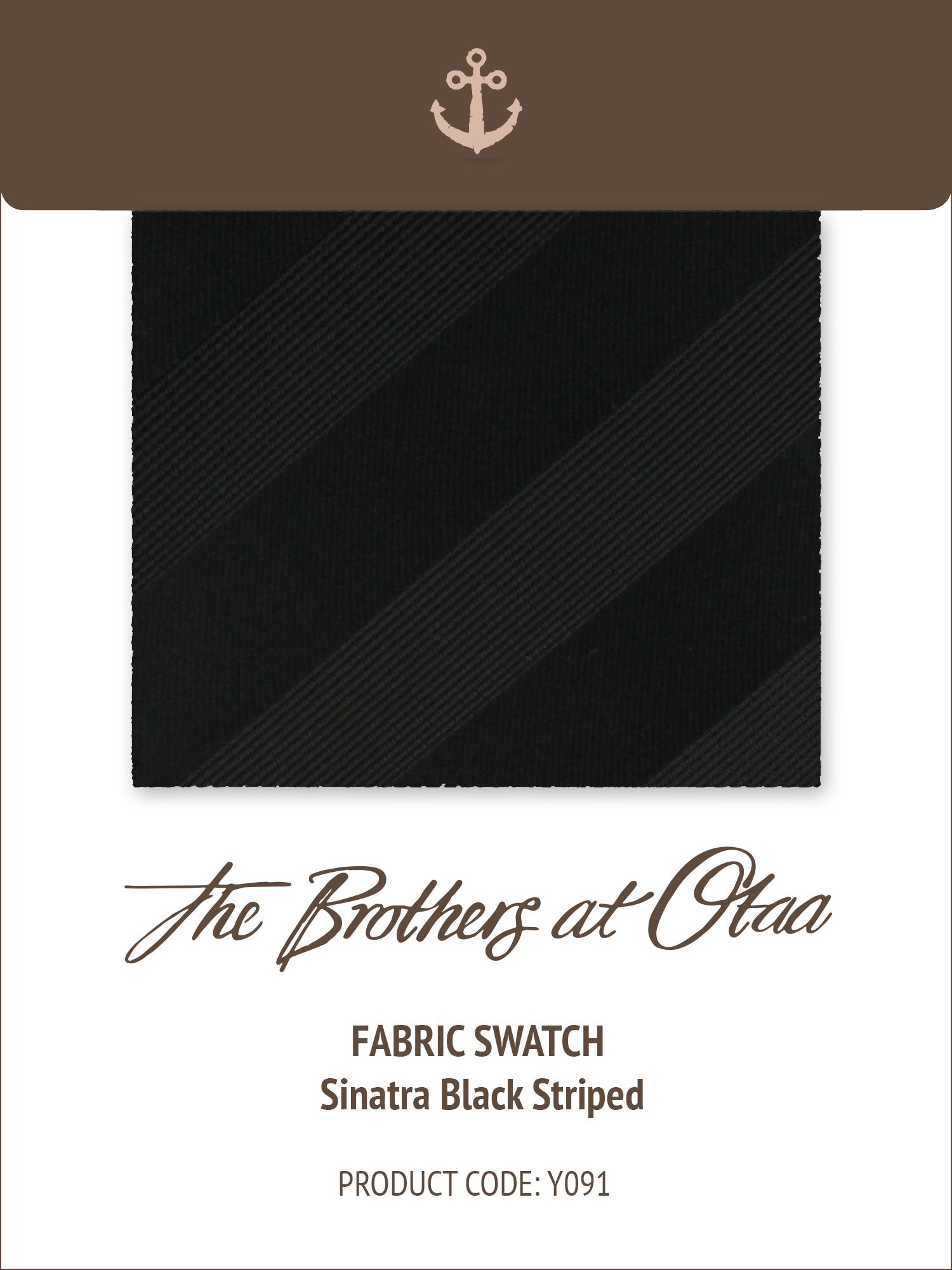 Sinatra Black Striped Y091 Fabric Swatch