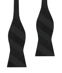 Sinatra Black Striped Self Bow Tie