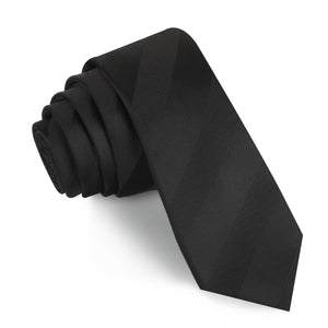 Sinatra Black Striped Skinny Tie
